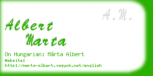 albert marta business card