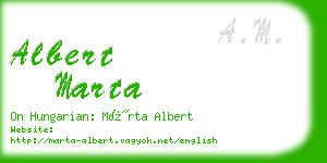 albert marta business card